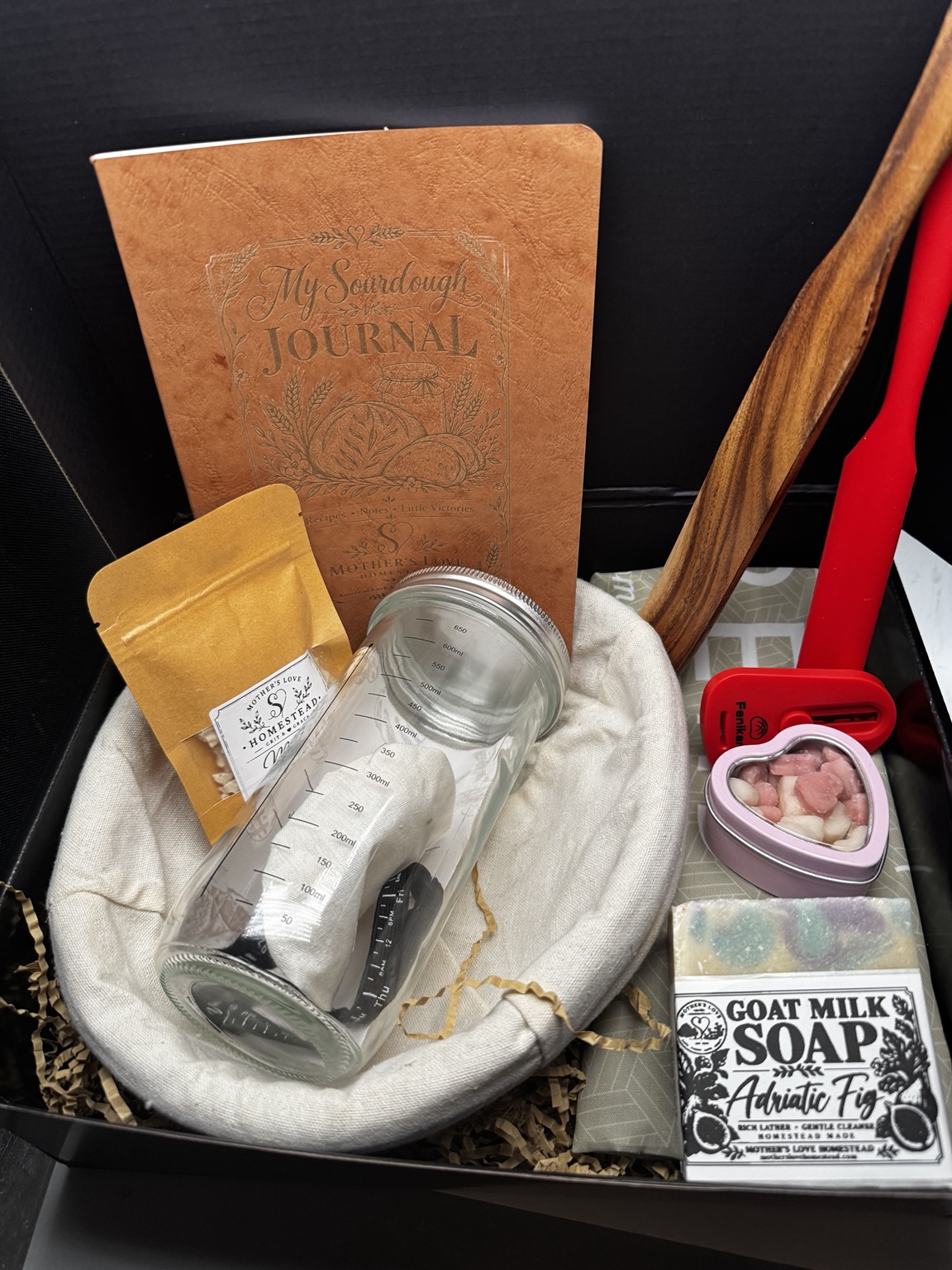 A gift box of homestead sourdough goods